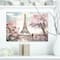Designart - Eiffel with Pink Flowers - Landscape Canvas Art Print